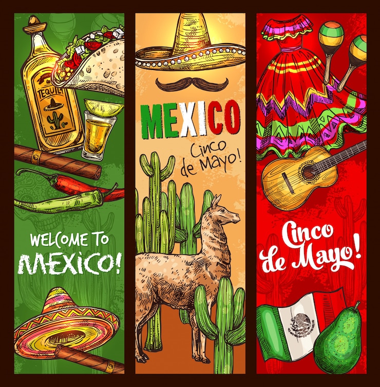 Vecteur cinco de mayo fête mexicaine des fêtes