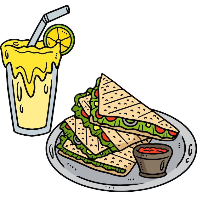 Vecteur cinco de mayo quesadillas dessin animé clipart coloré