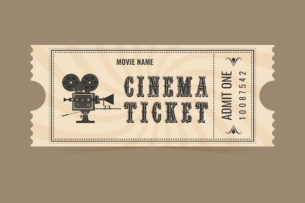 Vecteur cinéma de billets vintage. illustration de billet de vecteur.