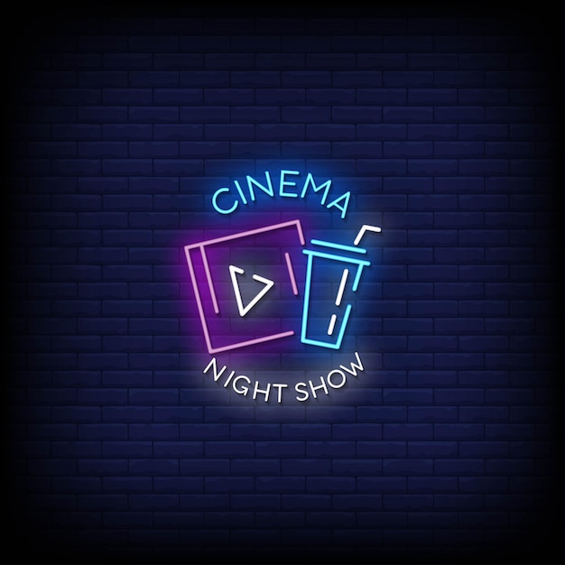 Cinéma Night Show Neon Sign Style Texte