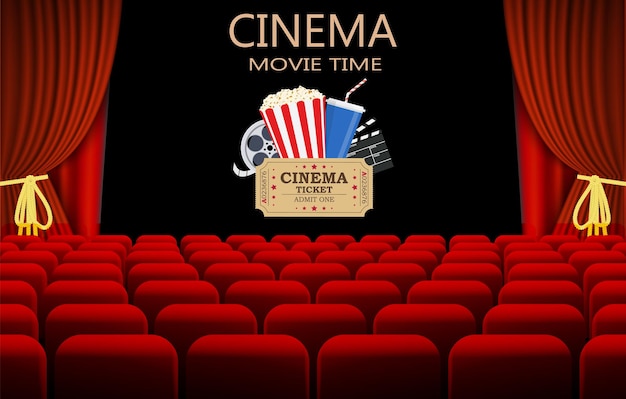 Cinéma avec rangée de sièges rouges