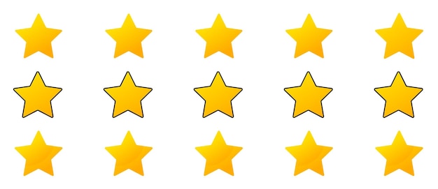 Cinq étoiles icône d'examen du produit du client réglé 5 étoiles notation PNG transparent et illustration vectorielle