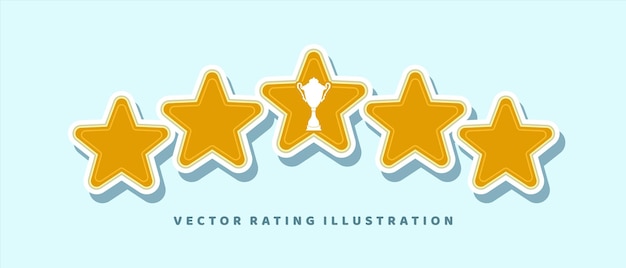 Cinq étoiles avec l'inspiration de conception de vecteur d'icône de trophée