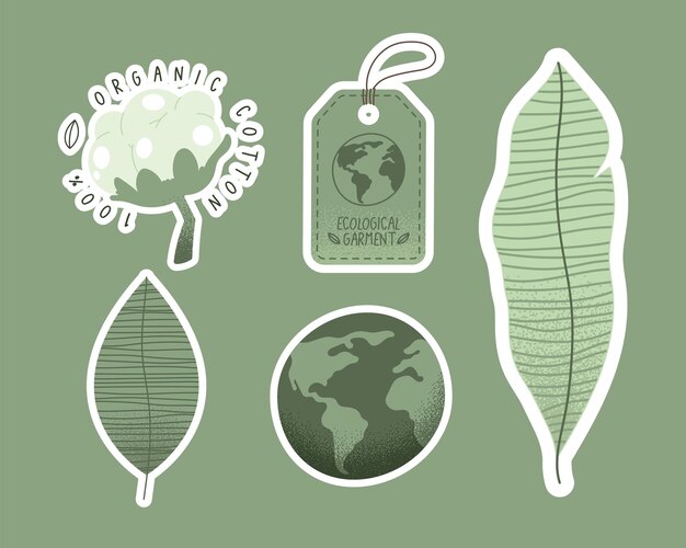 Cinq Icônes De Jeu De Vêtements écologiques