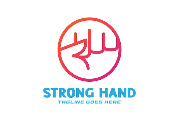 Circle Circle Strong Fist Hand pour Rebel Sport Gym Fitness Logo