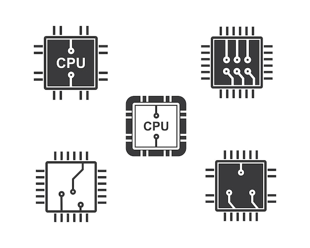 Circuit Imprimé Linecpuchip Icône Logo Illustration Vecteur