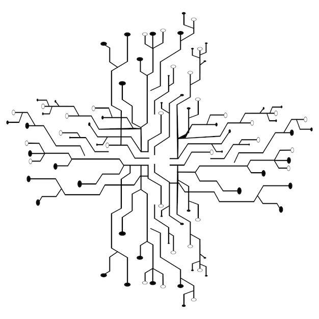 Circuit Logo Modèle Vecteur Icône Illustration Design