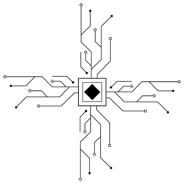 Circuit Logo Modèle Vecteur Icône Illustration Design