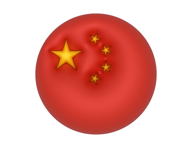 Vecteur circulaire du drapeau chinois 3d