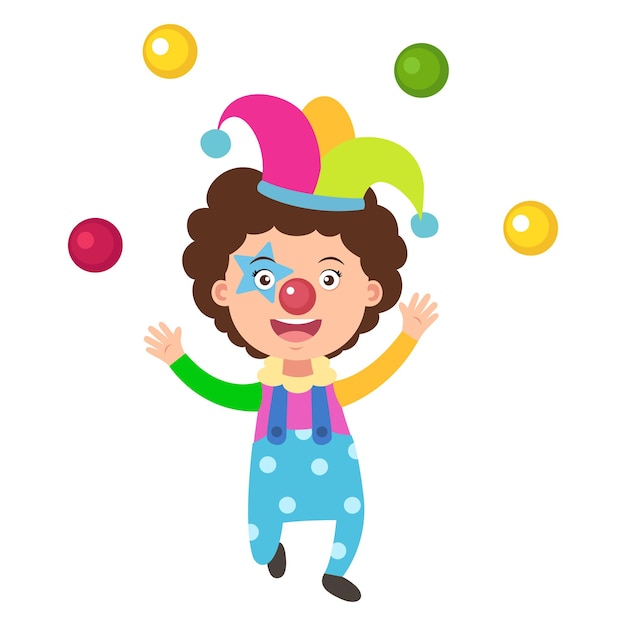 Cirque Enfant Personnage Illustration Vecteur Sur Fond Blanc