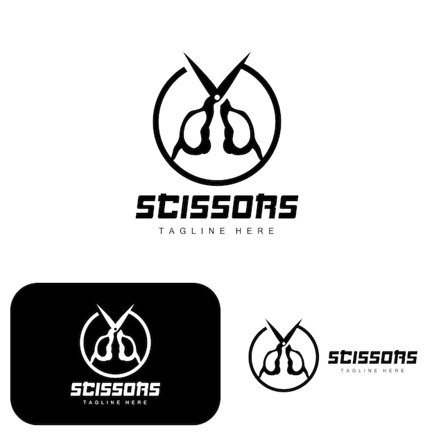 Ciseaux Logo Outils De Coupe Vecteur Barbershop Rasoir Ciseaux Conception Simple Illustration Modèle Icône