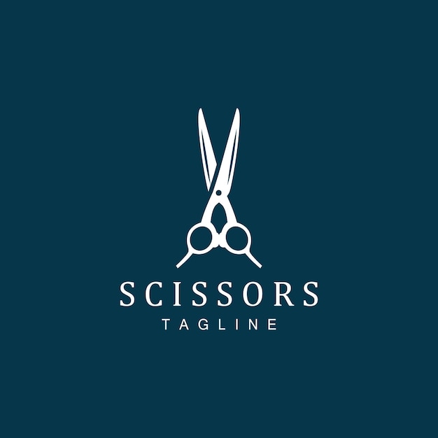 Ciseaux Logo Rasoir Vector Simple Barber Shop Design Icône Fond Modèle Symbole