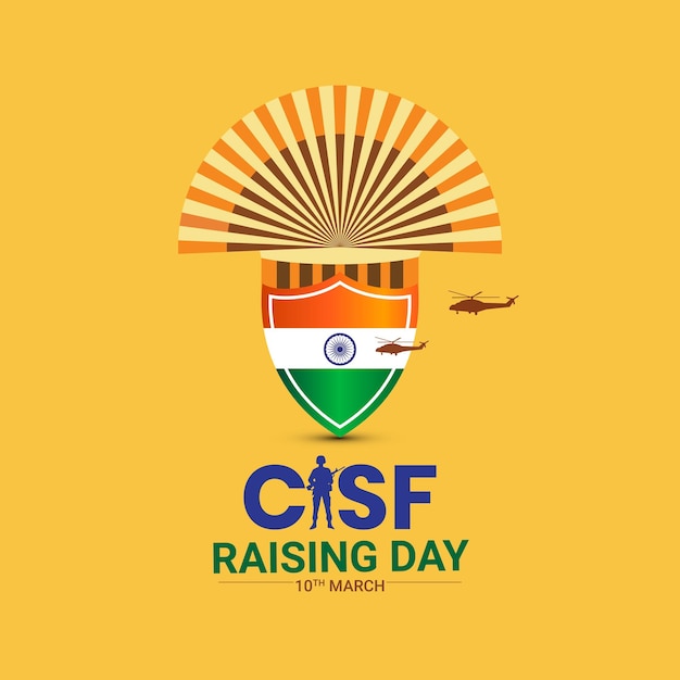 CISF Rising Day créatif modèle de conception d'affiche bannière publicité sur les médias sociaux pour tout usage CISF Ra
