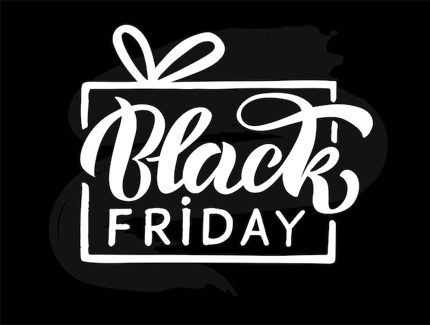 Citation De Célébration De Lettrage Moderne Manuscrit De Black Friday Pour Le Logo D'événement De Carte