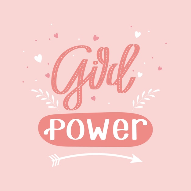 Citation Féministe Girl Power Carte De Lettrage Dessiné à La Main Phrase De Citation D'inscription Calligraphique