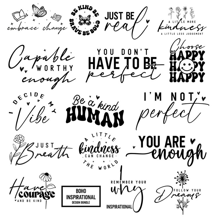 Vecteur citation inspirée par boho designivational