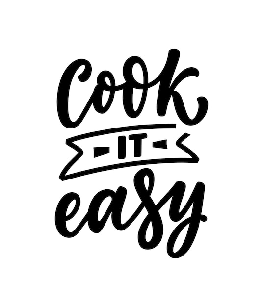 Citation De Lettrage Dessiné à La Main Dans Un Style De Calligraphie Moderne Sur La Cuisine.