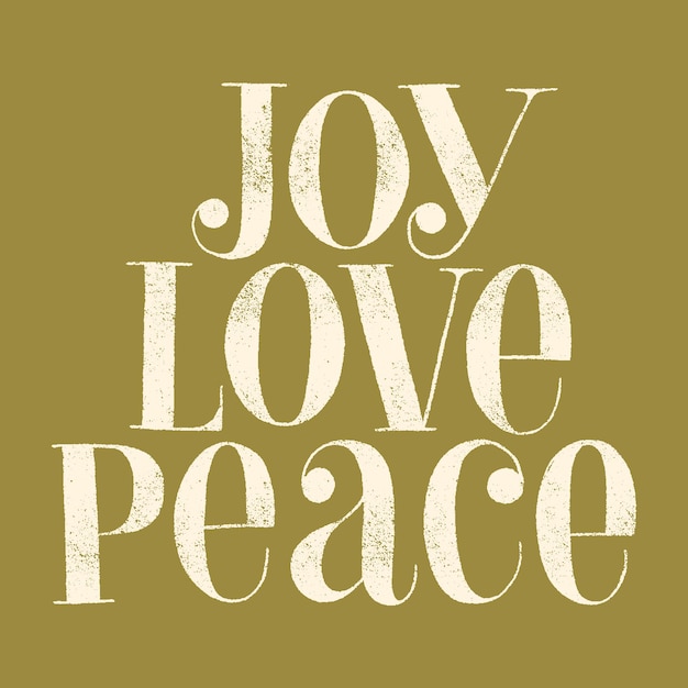 Citation De Lettrage Dessinée à La Main Joy Love Peace Pour Le Temps De Noël