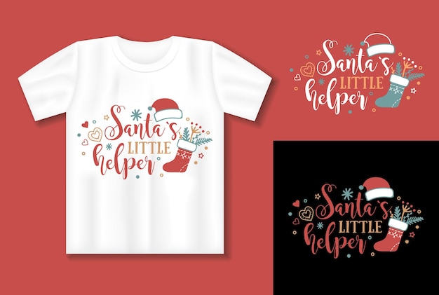 Citation De Noël Drôle Lettrage De Vecteur Pour Carte D'affiche De T-shirt Concept De Joyeux Noël Avec Maquette De T-shirt