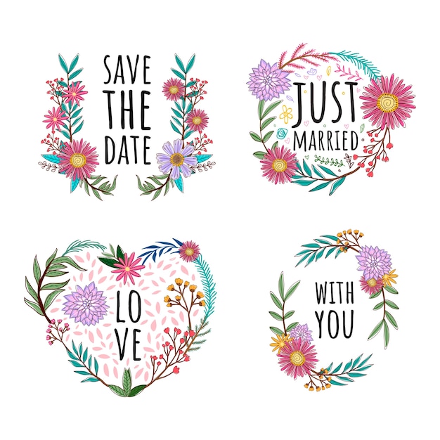 Citations Bouquet Floral Vector Collection