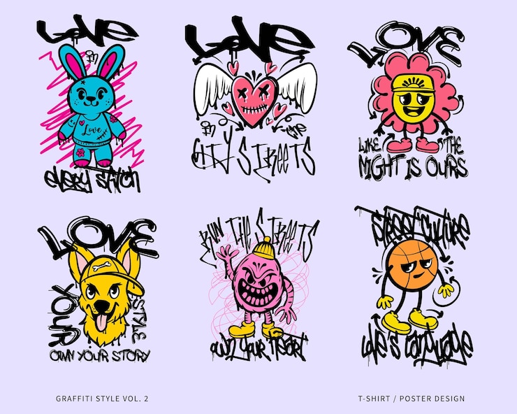 Vecteur des citations de design de t-shirts d'art graffiti avec le style de rue