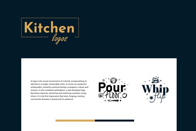 Vecteur les citations frappantes de la cuisine logo modèle bundle marque de style classique