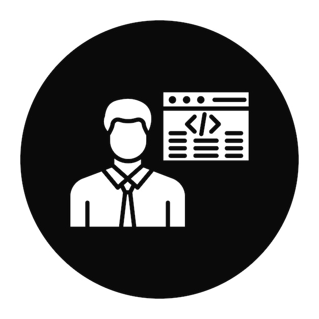 Citizen Developer Icône vectorielle masculine Peut être utilisée pour le jeu d'icônes sans code