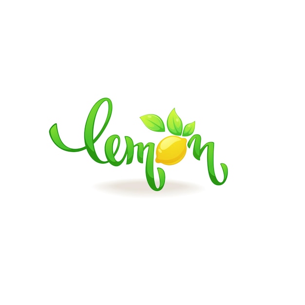 Citron, composition de lettrage pour votre logo de jus d'agrumes, étiquette, emblème