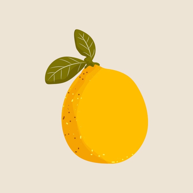 Citron avec une feuille dans un style plat