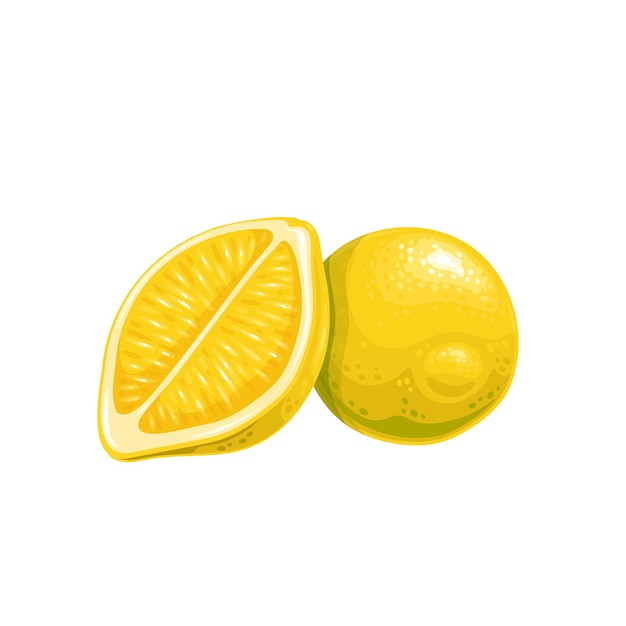 Citron jaune entier avec tranche de citron