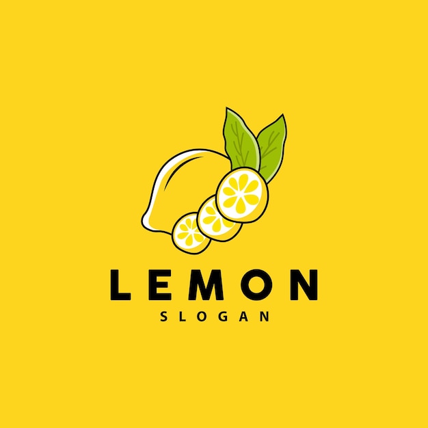 Citron Logo Luxueux Élégant Design Minimaliste Citron Fruits Frais Vecteur Pour Jus Illustration Modèle Icône