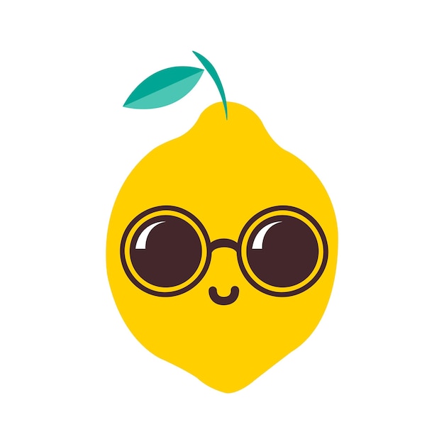 Vecteur citron avec des lunettes de soleil