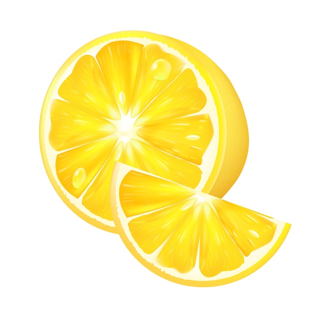 Citron réaliste sur fond blanc