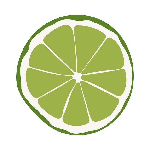 Un citron vert sur fond blanc