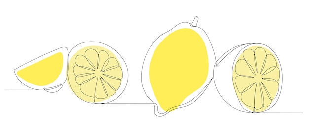 Citrons Un Vecteur De Dessin Au Trait Continu