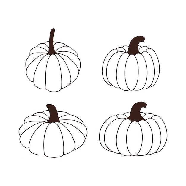 Citrouille de différentes formes et couleurs Éléments de Thanksgiving et d'Halloween