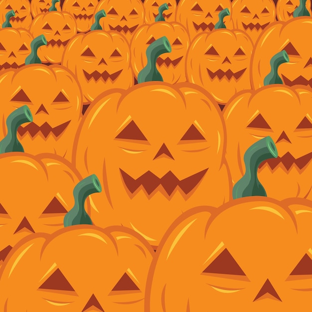 Citrouille Effrayante Halloween Trick Or Treat Illustration Vectorielle Jack O Lantern