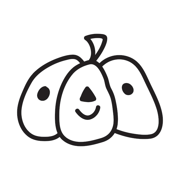 Citrouille D'halloween. Concept De Vecteur Dans Le Style Doodle Et Croquis. Illustration Dessinée à La Main Pour L'impression Sur Des T-shirts, Des Cartes Postales. Idée D'icône Et De Logo.