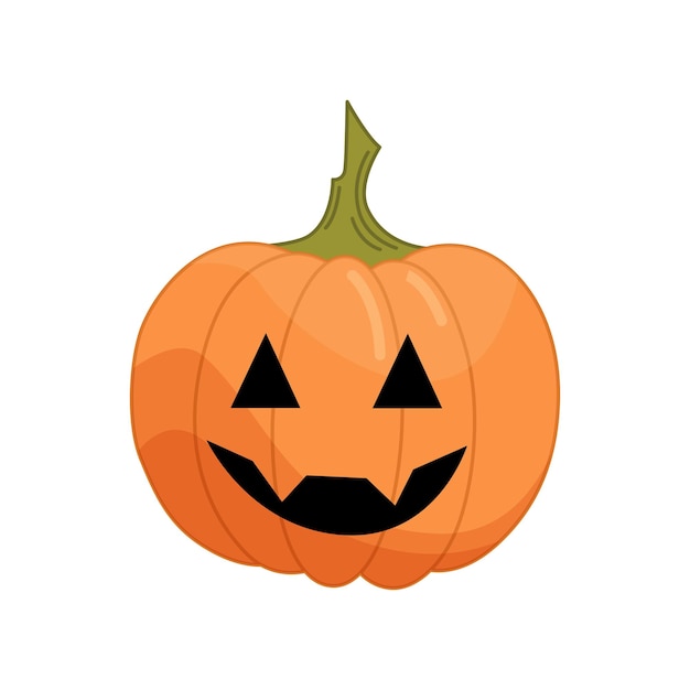 Vecteur citrouille d'halloween dans un style plat de dessin animé isolé sur fond blanc. illustration vectorielle drôle
