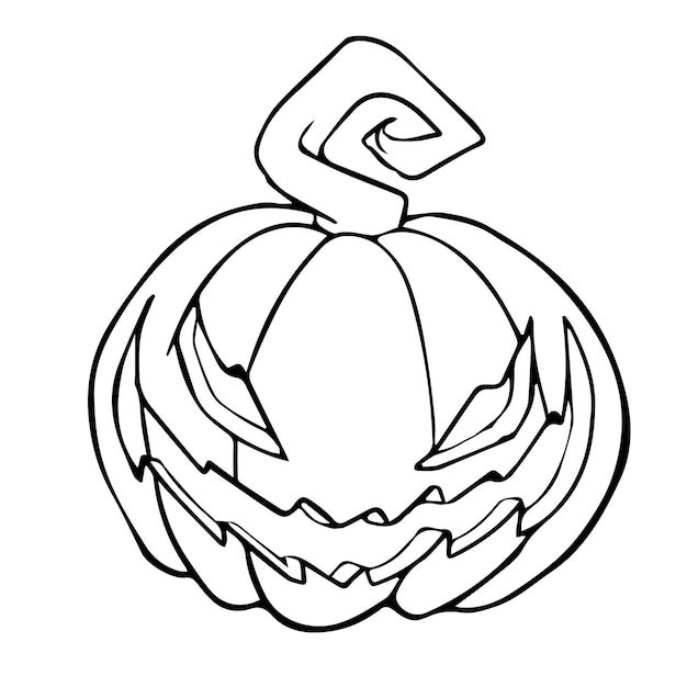 Citrouille d'Halloween. Illustration vectorielle dessinés à la main. Peut être utilisé pour les cartes, les livres à colorier, les pages, les tatouages, les jeux, etc.