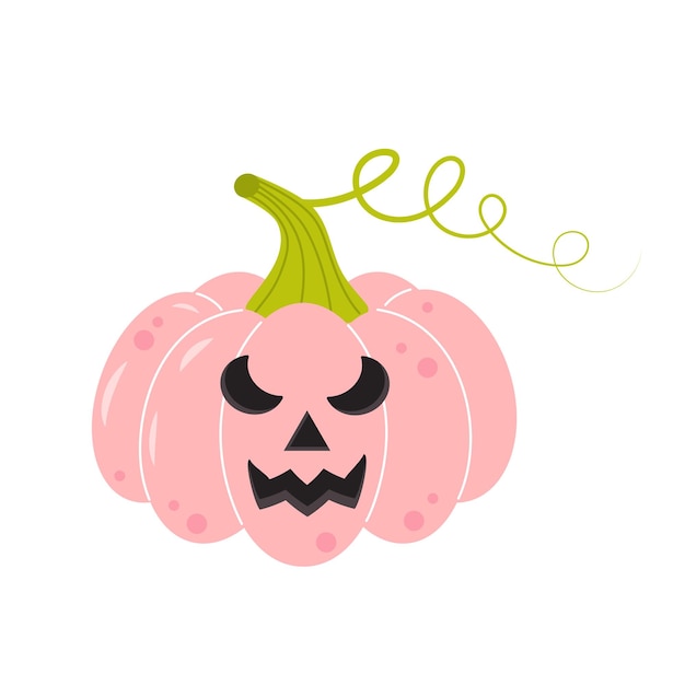 Citrouille D'halloween Rose Avec Un Sourire Effrayant