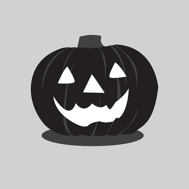Citrouille noire avec sourire pour votre conception pour les vacances Halloween Vector illustration