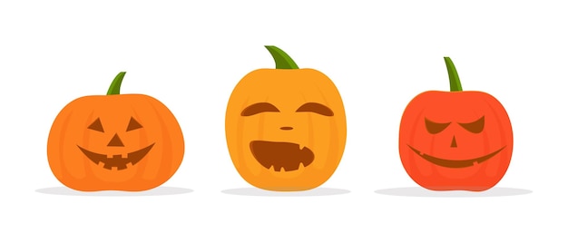 Vecteur citrouilles de différentes couleurs pour halloween