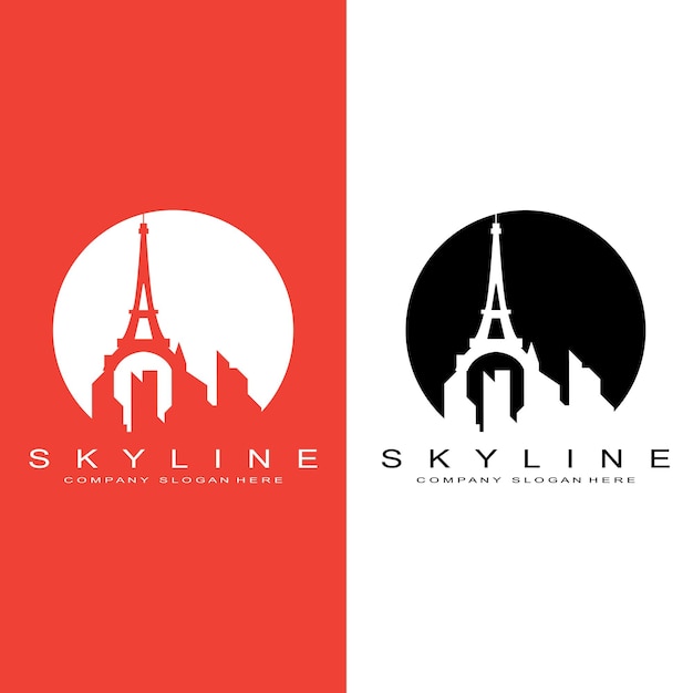 Vecteur city skylineskyscraper pour le vecteur de conception de logo de bâtiment immobilier urbain