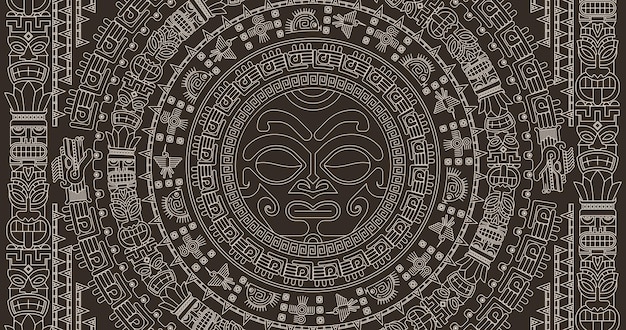 La civilisation maya ancienne La collection de tatouages de l'ancienne école Maya Aztèques Inques