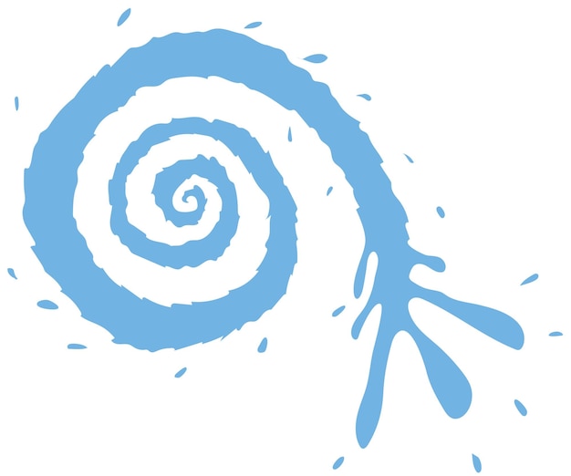 Éclaboussures d'eau et motif tourbillon Éclaboussures de liquide en forme de spirale Fond blanc