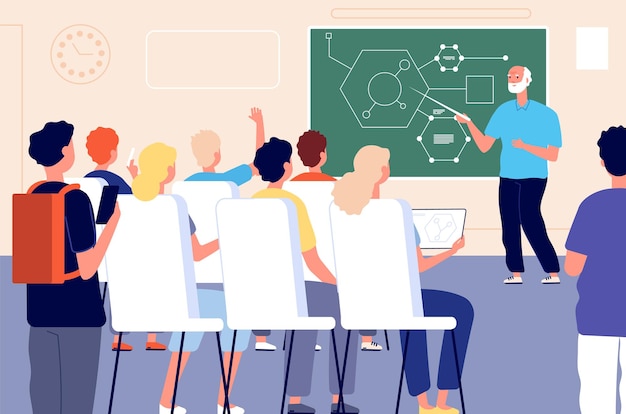 Classe d'étudiants, leçon de formation en éducation. Présentation du professeur ou séminaire pédagogique.