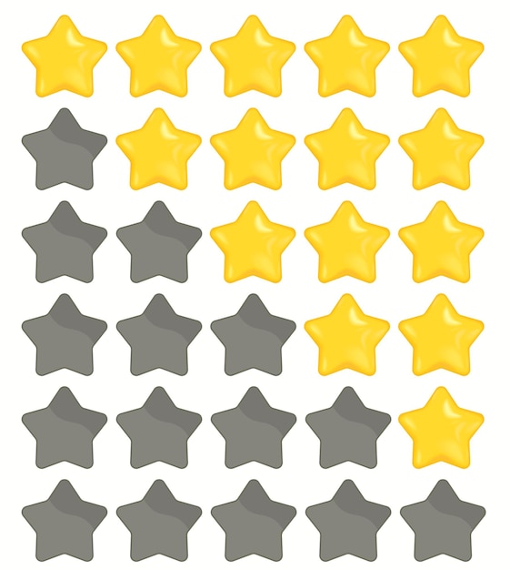 Classement Des étoiles De Notation Jaune étoiles Set Vector