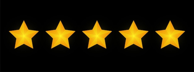 Classement par étoiles 5 avis sur fond noir