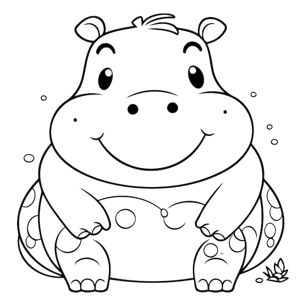 Vecteur classification des illustrations vectorielles des personnages de dessins animés de l'hippopotame